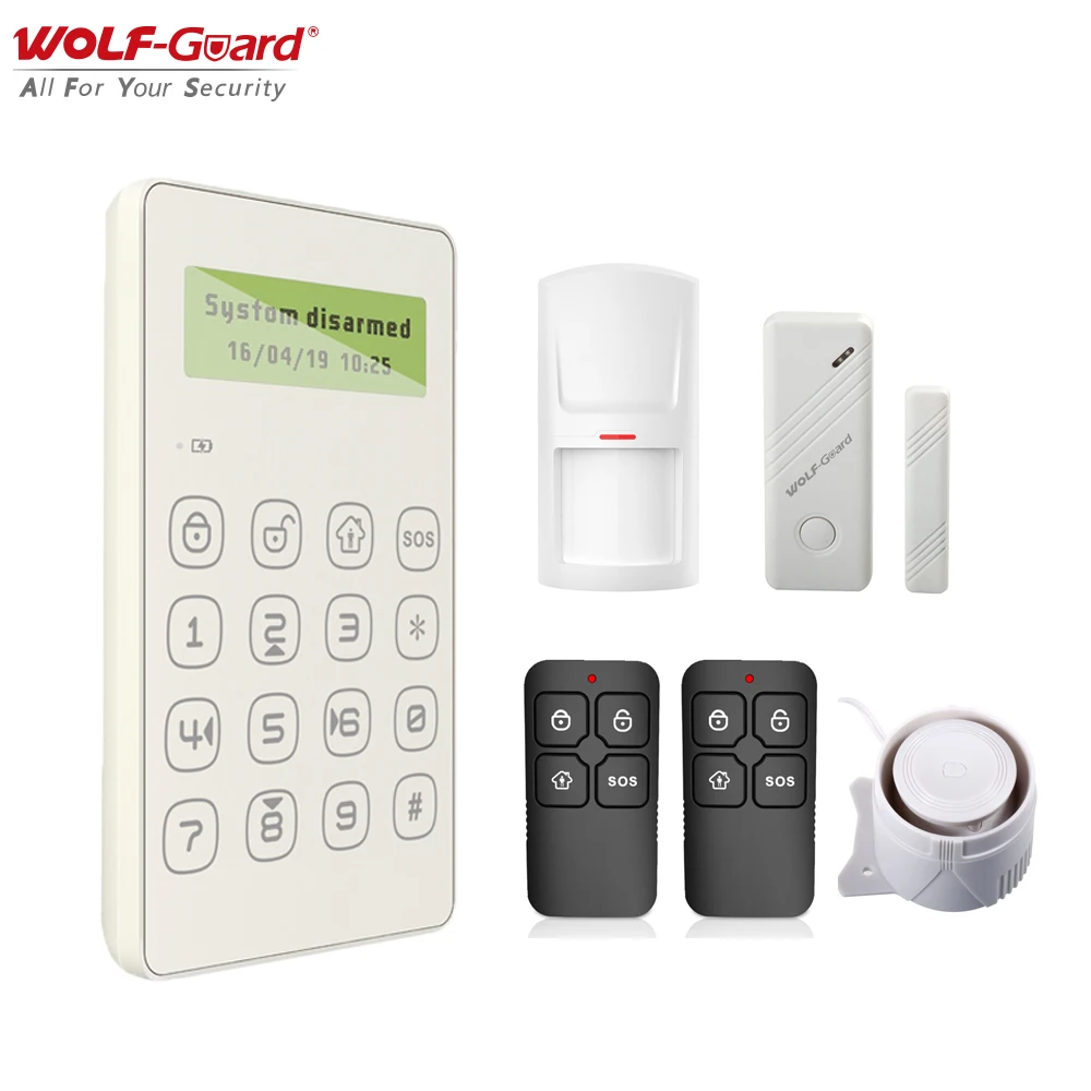 Система охранной сигнализации Wolf Guard GSM SMS 433 МГц|Комплекты для сигнализации| |