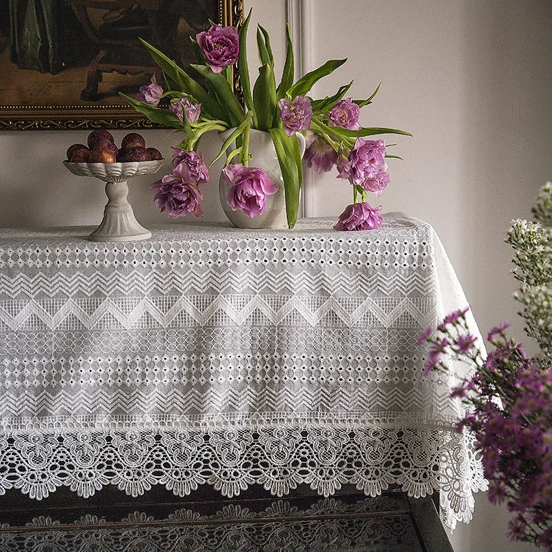 

Vintage Piano Cover Cloth Decorative Dust-proof Cotton White Lace Home Decoration Embroidered Vertical Piano Cover 40x79"