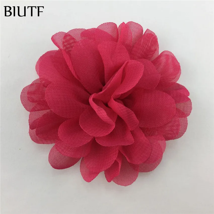 10 шт./лот девочка 5 см искусственные шифоновые цветы с/без зажима для волос