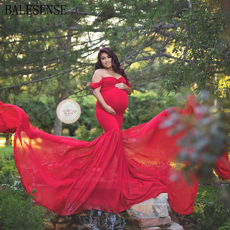 Платье макси для беременных Платья фотосессии Одежда сексуальное шифоновое