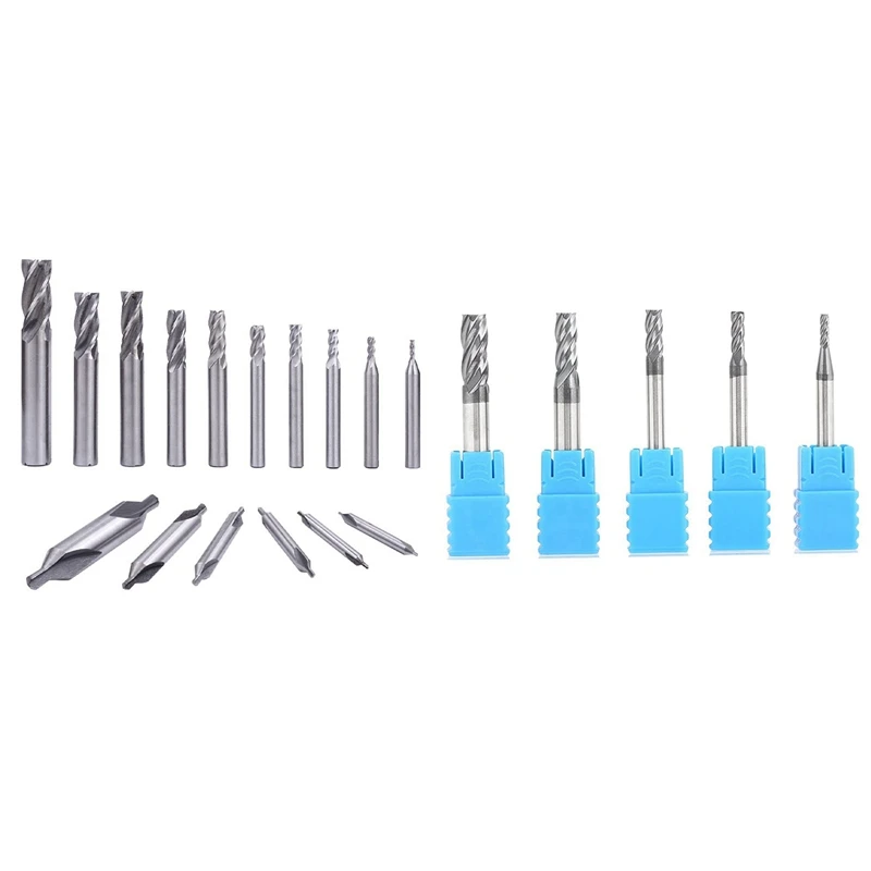 

Концевая фреза из карбида вольфрама с 4 канавками, набор фрез с ЧПУ, с 16 насадками, набор прямых фрез с 4 канавками, 5 шт.