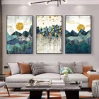 Светильник лый роскошный восход солнца геометрический абстрактный Декор для гостиной картина атмосферная картина для столовой холст