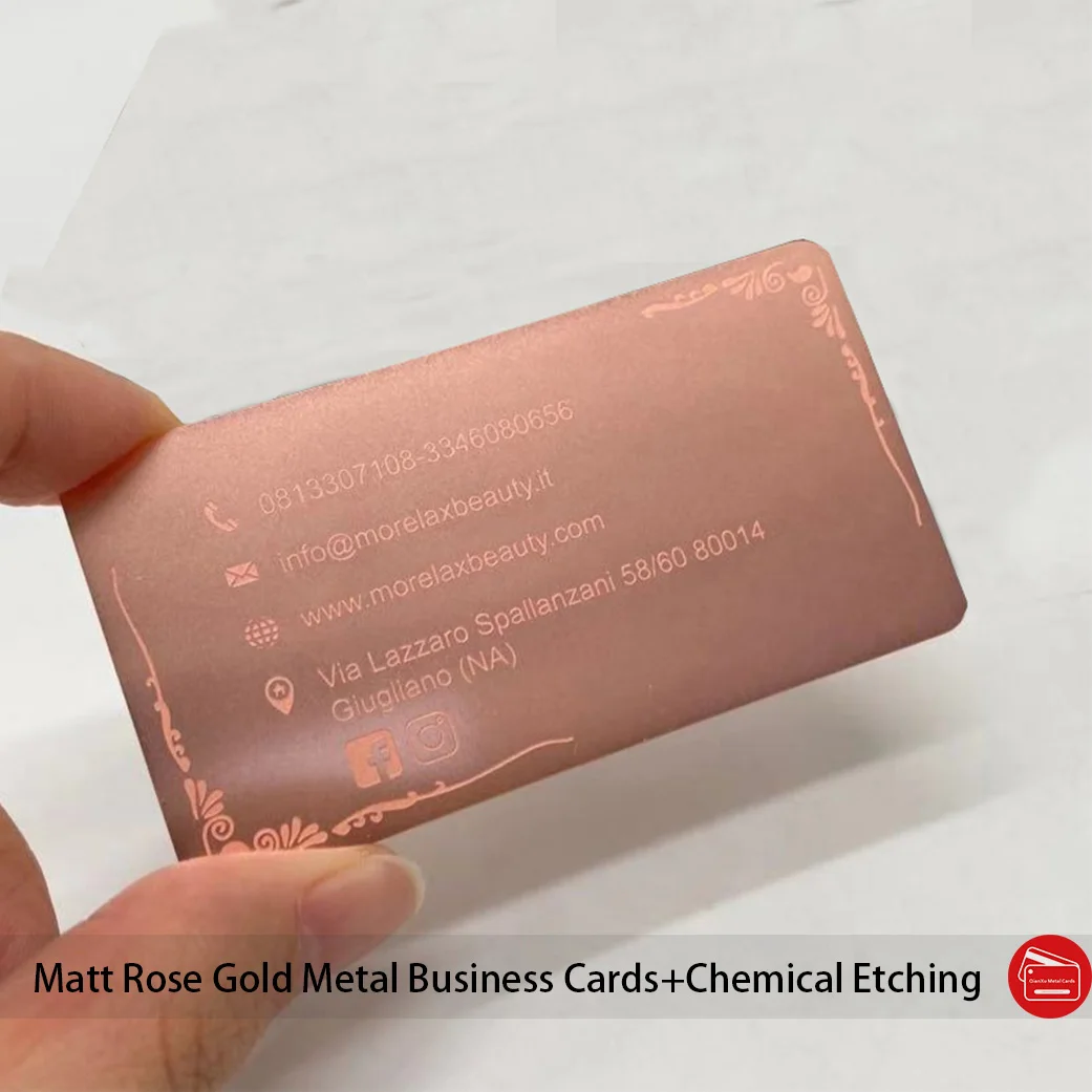 Роскошная металлическая визитная карточка из розового золота С Вырезанным Логотипом
