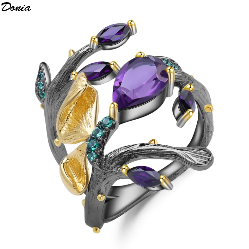 Женское кольцо ручной работы с фианитом AAA|Кольца| |