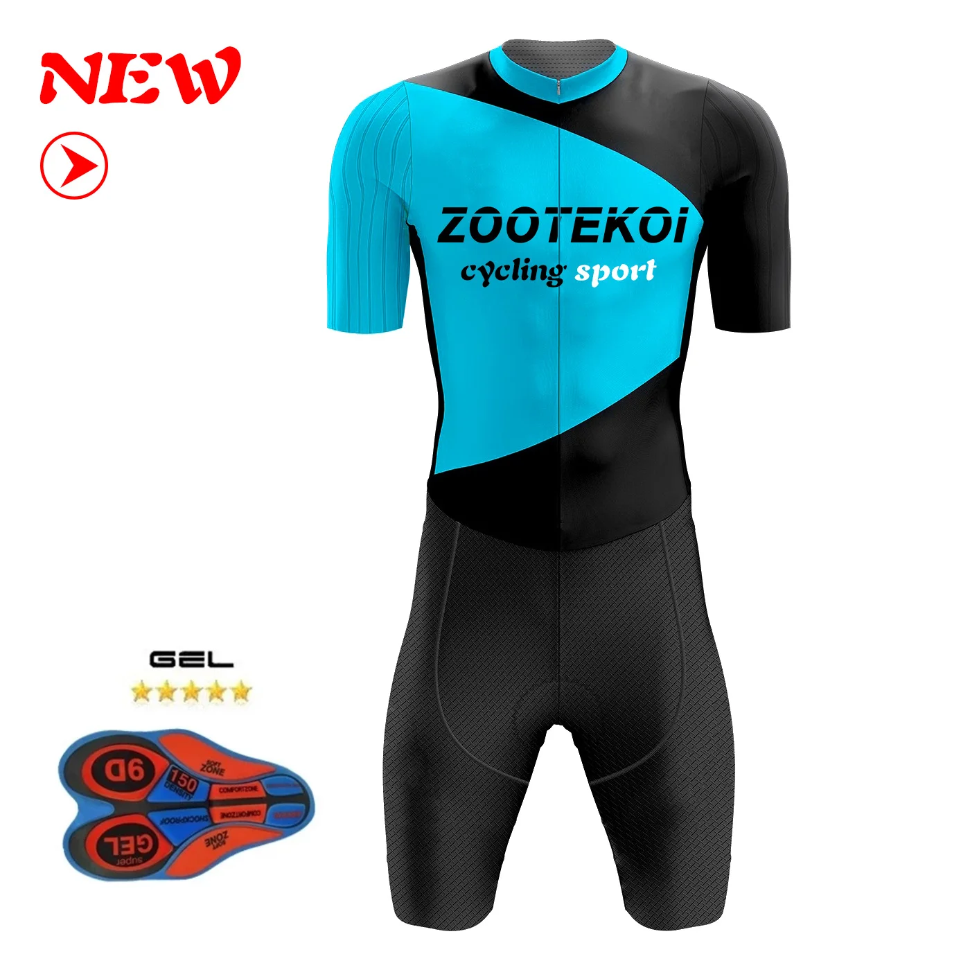 

ZOOTEKOI new men's bicycle mountain bike short-sleeved tight-fitting racing suit 100% championship riding experience cycling sui