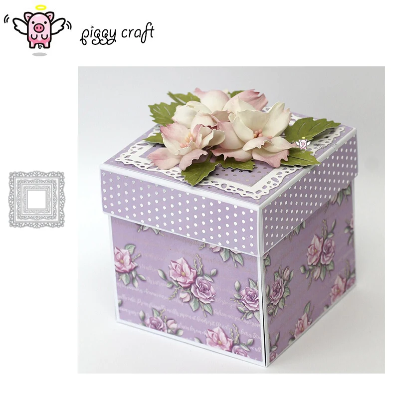 

Свинья, для рукоделия металлические высекательные штампы 6 шт. квадратная кружевная рамка для скрапбукинга бумаги ремесло Нож Форма лезвие штамп трафареты умирает