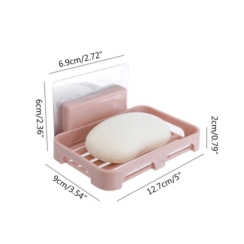 

H55A Wall-mounted Suction Cup Soap Dish Box Free Punch Drain Rack Handmade Soap Holder Case Minimalist Modern Soap Tray Sink