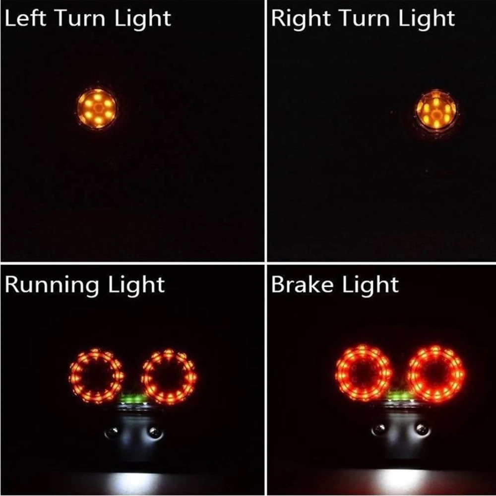 1 шт. универсальные аксессуары для мотоцикла светодиодный двойной задний