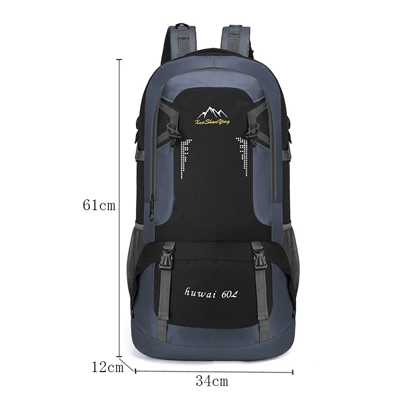

60L Waterproof Outdoor Camping Backpack Man Climbing Bagpack Unisex Hiking Mountaineering Travel Bag Pack Riding Sports Bags
