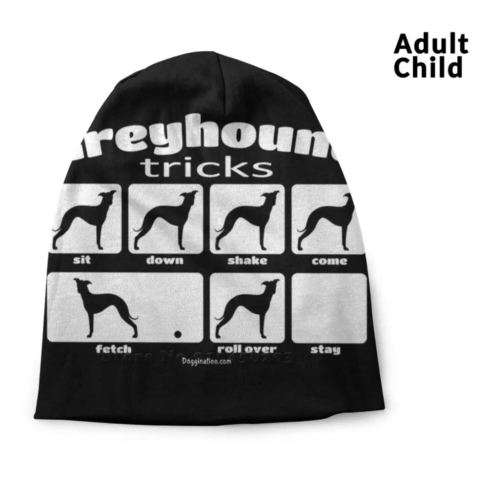 

Stubborn Greyhound Tricks Knitted Cap Casual Beanies Hip-Hop Hat Stubborn Tricks Greyhound Logic Bark Funny Dogs Funny