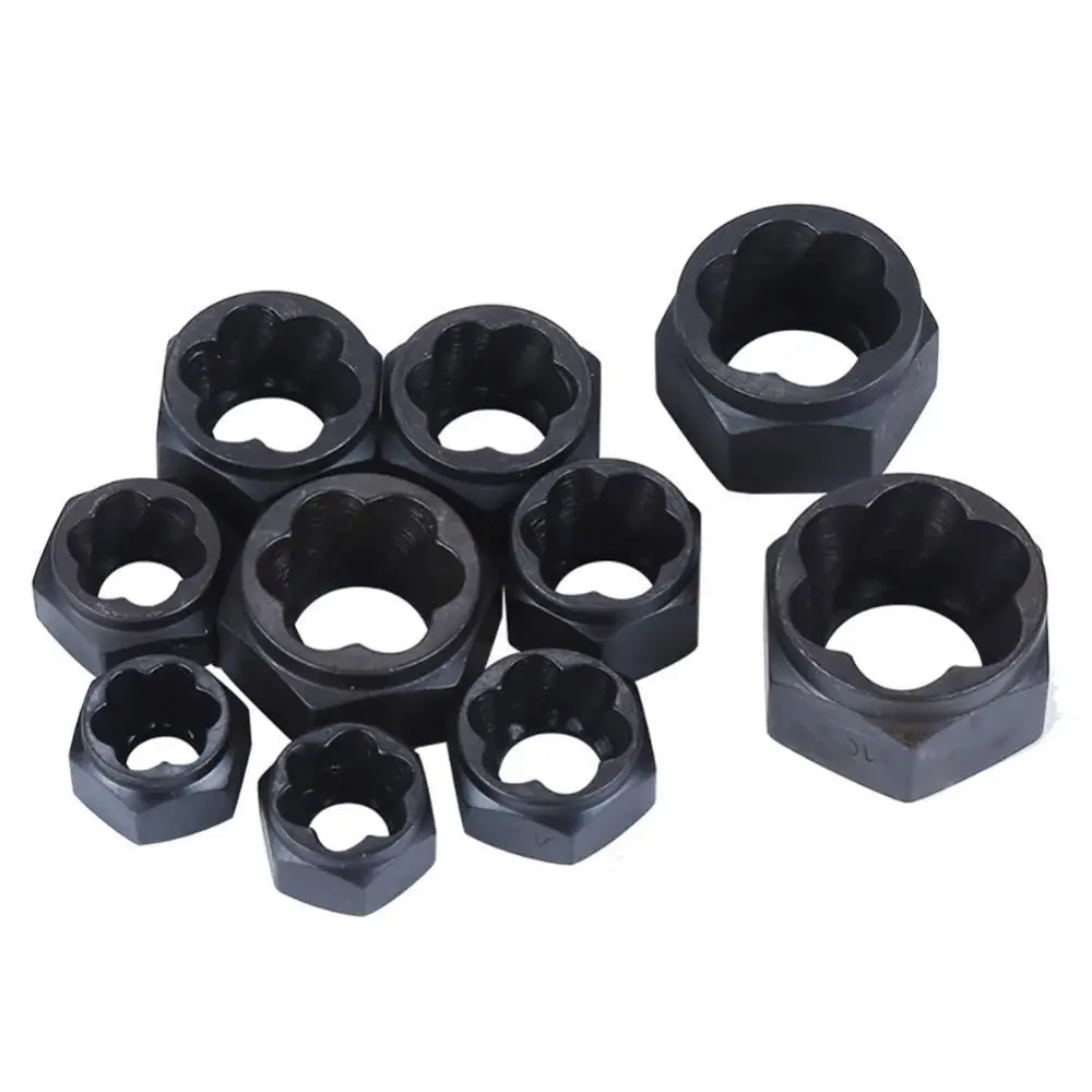 

10Pcs Metal Bolt Nut Remover Extractor Kit Damaged Stripped Socket Wrench Set