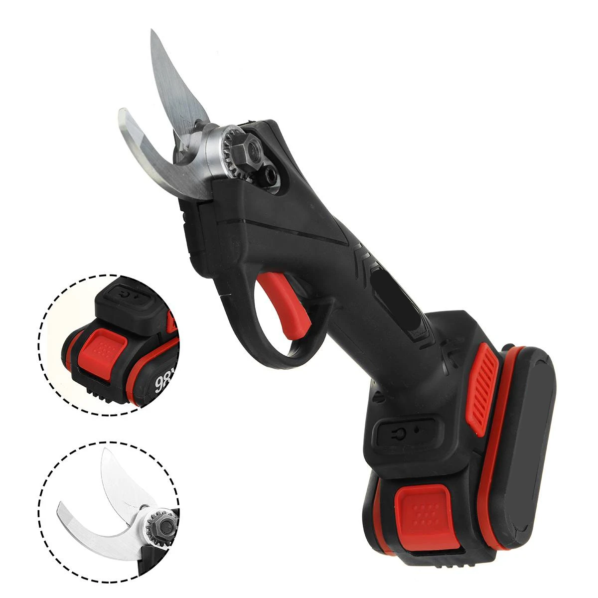 

30mm 98V Electric Pruning Shears Rechargeable Pruner Trimmer with Li-on Battery Cordless Sharp- Blade Cutter Garden Scissors