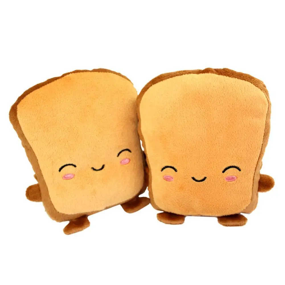 

1 Pair Cute Cartoon Toast Soft Hand Warmer USB Heating Fingerless Gloves Mitten