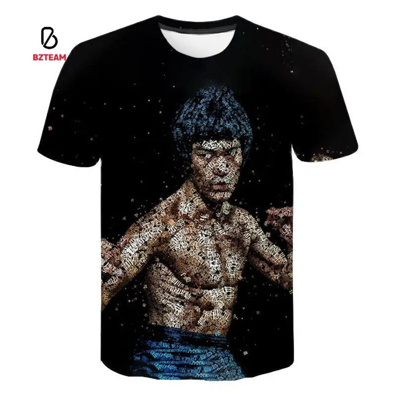 

Футболка BZTEAM с 3D принтом Брюса Ли, Повседневная модная уличная одежда с короткими рукавами для мальчиков и девочек, для мужчин, женщин и дете...