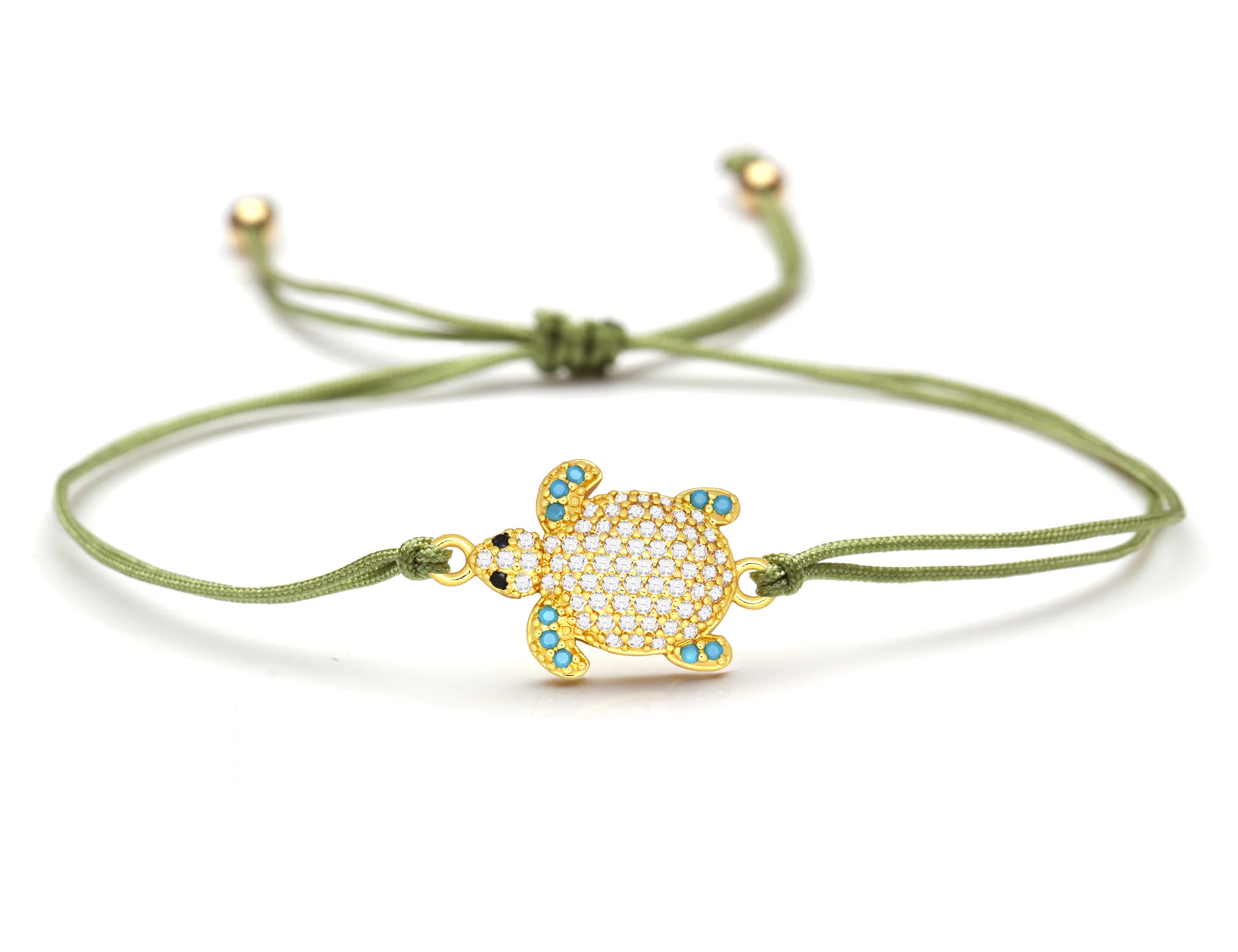 Белый кубический цирконий латунь морская черепаха браслет женский роскошный