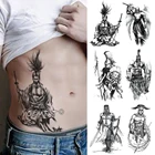 Временная татуировка-наклейка для мужчин и женщин с японским воином Самураем, водонепроницаемая тату-наклейка с крыльями героя боди-арта