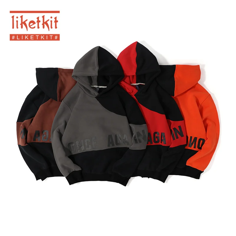 Liketkit зимняя мужская толстовка с капюшоном в стиле хип хоп 2019 принт неровный цвет
