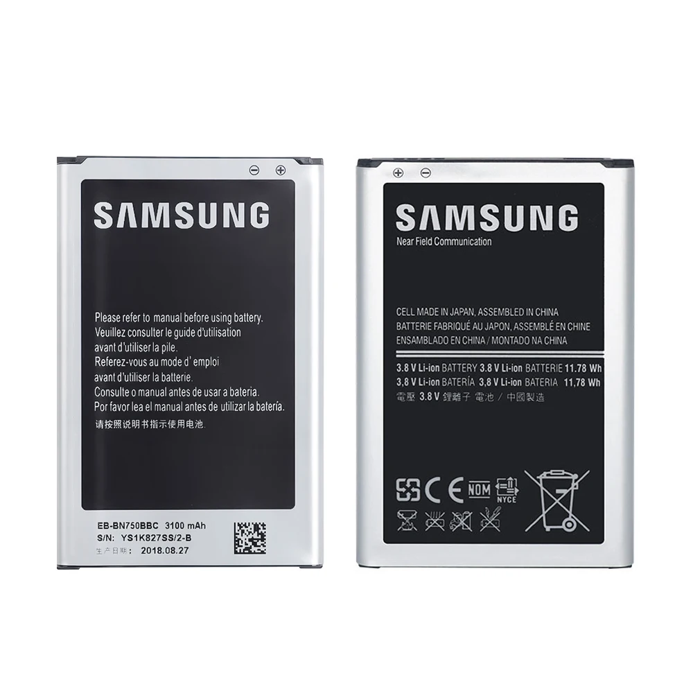 Аккумулятор EB-BN750BBE для samsung Galaxy Note 3 Neo SM-N750 N7505 N750K N750S Note3 Neo LTE 3100 мАч с NFC