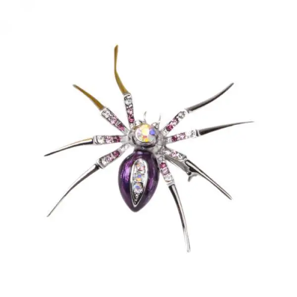 Модный стильный паук дизайн животное клип горный хрусталь амулеты брошь значок