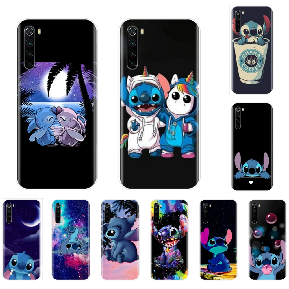 Лило Ститч милый мультфильм черный ТПУ мягкий резиновый чехол для телефона Xiaomi