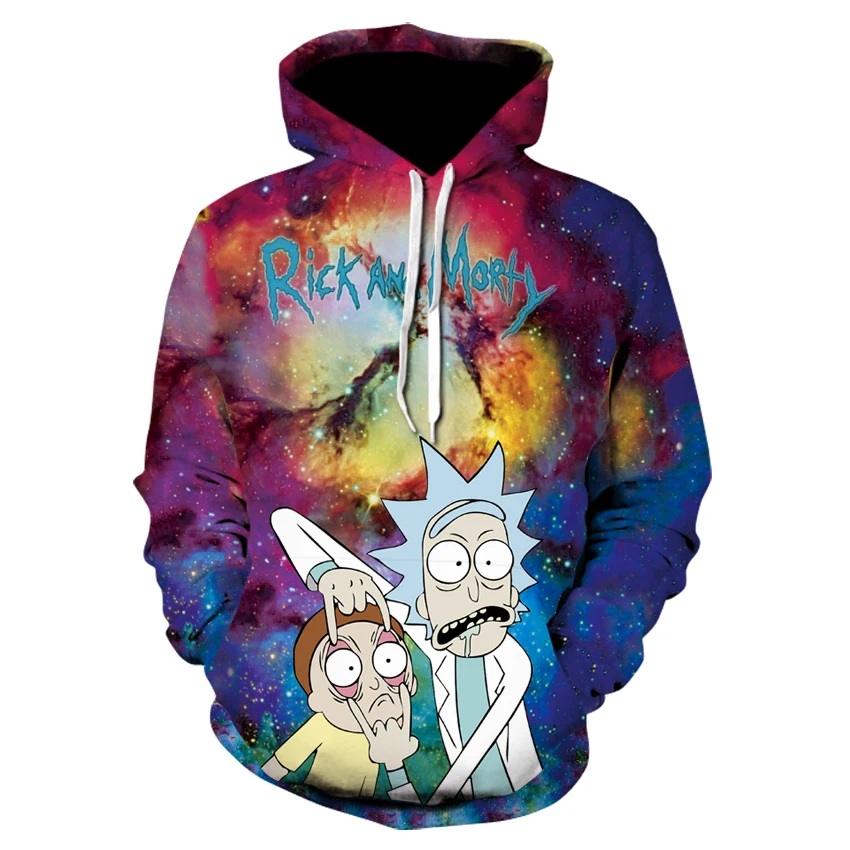 

Hoodies Sweatshirts Men Fall/Winter Harajuku Hoodies 3D Printing Rick Print Hoodie Novelty Long Sleeve Pullover Boy Funny Jacket