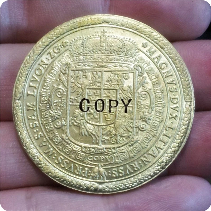Poland-100-DUKAT-1621-SIGIS-III-Gold-brass-RARE-beautiful-Copy Coin | Дом и сад