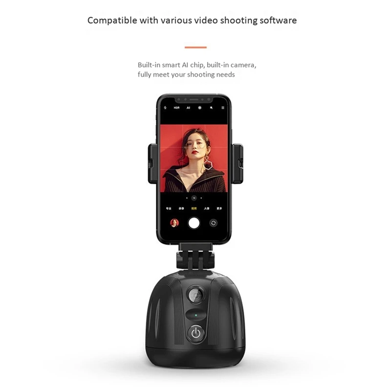 

360Rotation AI Smart Follow Gimbal Robot Cameraman Auto Face Object Tracking Holder for Smartphone Rechargeable 1500Ma