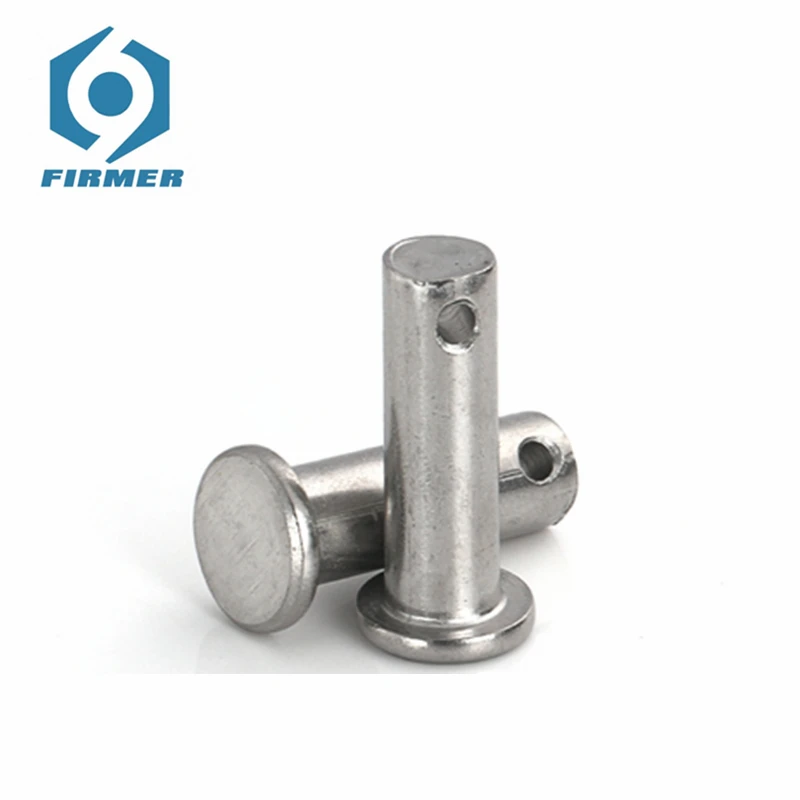 

M8 удлиненный штифт вал с отверстиями, перфорированный вал core 304 нержавеющая сталь плоская головка с отверстиями, позиционирование цилиндрические штифты