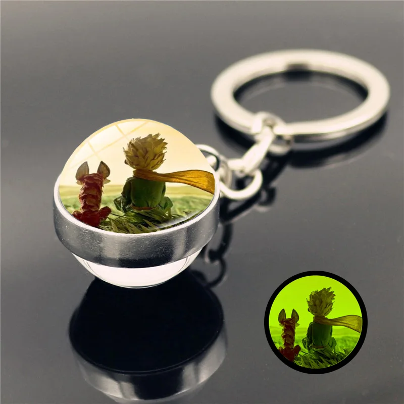 В стиле Маленький принц светящийся брелок металлический Двусторонняя