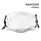 Христианский Крест Золотой религиозный принт. Подарок для христиан. Католический подарок. Пылезащитная неодноразовая маска для лица Pm2.5 фильтры