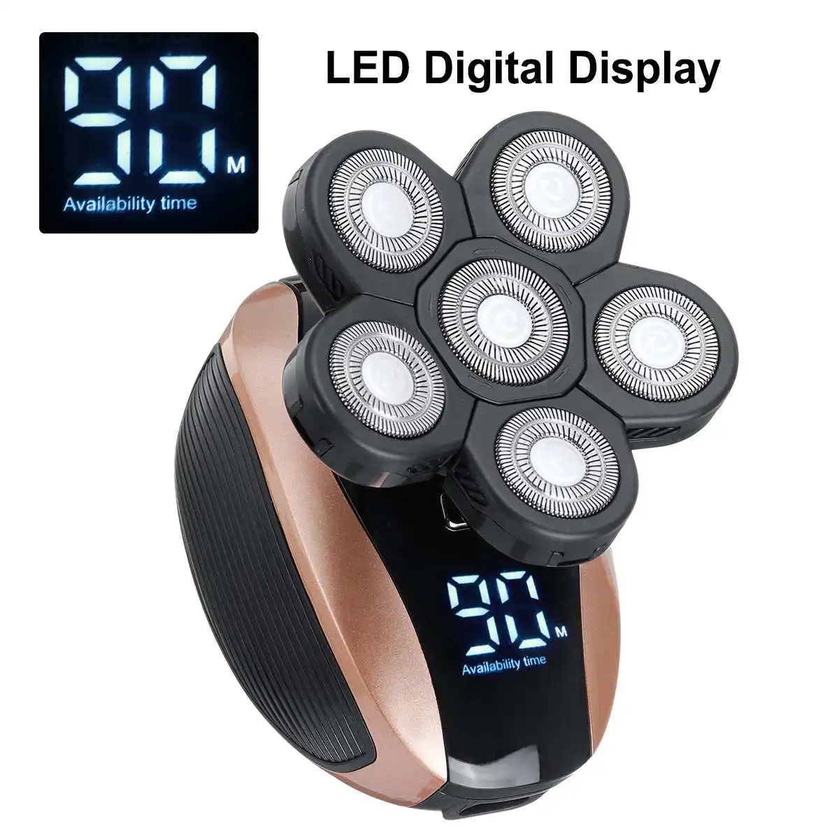 Триммер для волос SPZ с плавающей головкой 6 головок LED дисплей щетка чистки лица