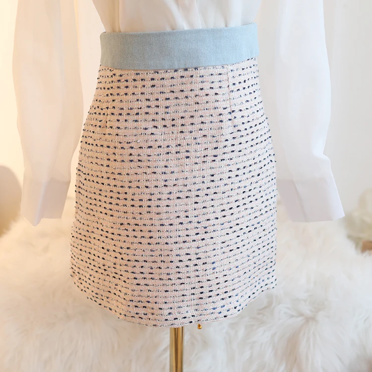 2019 Новое поступление осенние женские костюмы твидовая шерстяная куртка с