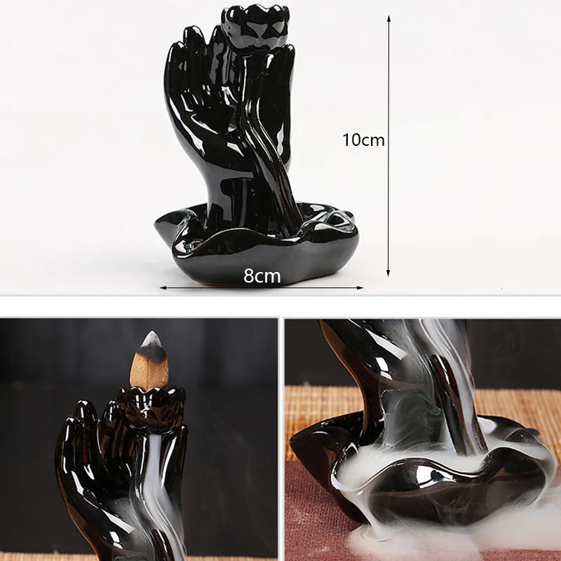 Керамическая курильница в стиле ретро с обратным потоком креативная черным