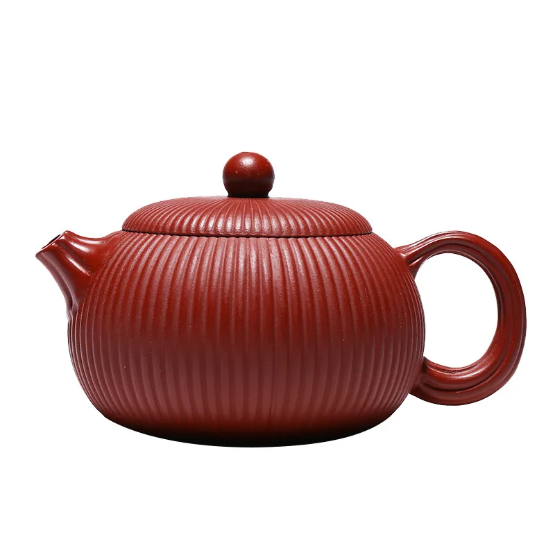 

Yixing raw ore Dahongpao famous purple clay teapot hand-made rib pattern Begonia Xishi teapot