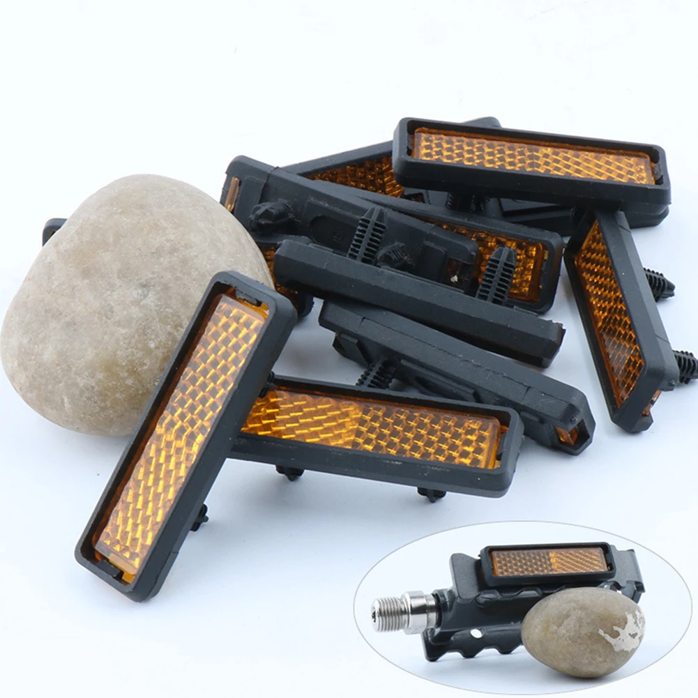 

54.3x15.8mm 4Pcs Bicycle Pedal Reflector Press On Bike Cycling Night Warning Reflect Light Bike Pedal Reflectors Anti-rust
