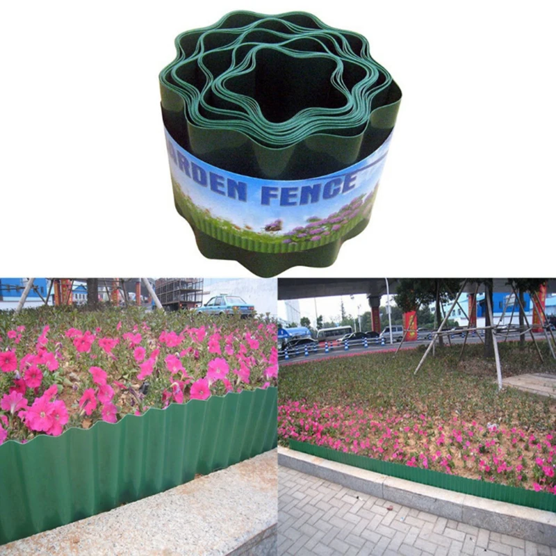 

20cm*9m Garden Fence Plastic Lawn Edging Plant Border Decorations Flower Bed Border Garden Fence Panel DIY Fairy Garden Decor