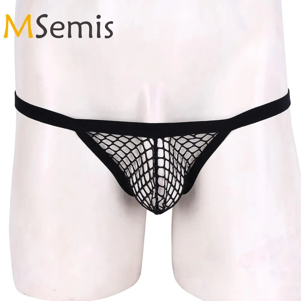 Мужские трусы-бикини с потертостями сексуальные стринги нижнее белье прозрачное