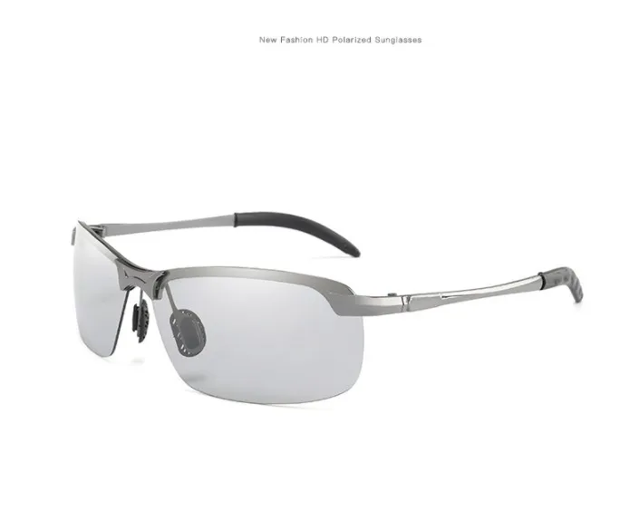 Gun frame Gradient JASPEER фотохромные солнцезащитные очки для мужчин Поляризованные Хамелеон обесцвечивание солнцезащитные очки для мужчин модные без оправы Квадратные Солнцезащитные очки - Цвет линз: Gun frame Gradient