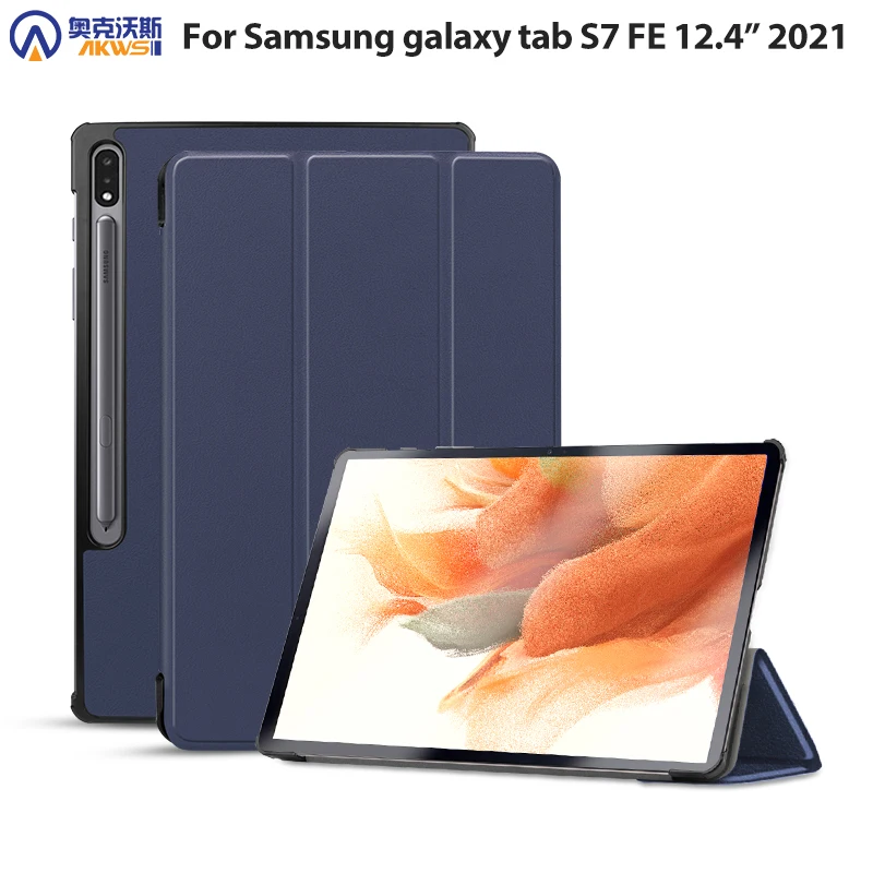 

For Samsung Galaxy Tab S7 FE Case, SM T730 T736B,For S7 Plus T970 T975 S7 T870 Slim Protective Cover for S6 Lite S6 Tablet Funda