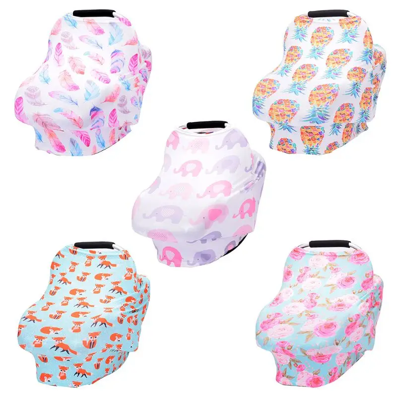 

Cartoon Multifunction Stretchy Baby Car Seat Cover Nursing Breastfeeding Cover Shopping Cart Grocery Trolley Canopy 97BE