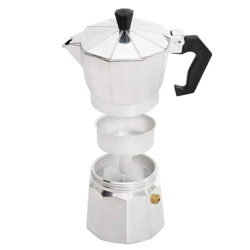 

Moka Pots Aluminum Coffee Pot 50/100/150/300/450/600ml Coffee Maker Espresso Percolator Stovetop Mocha Pot Electric Stove