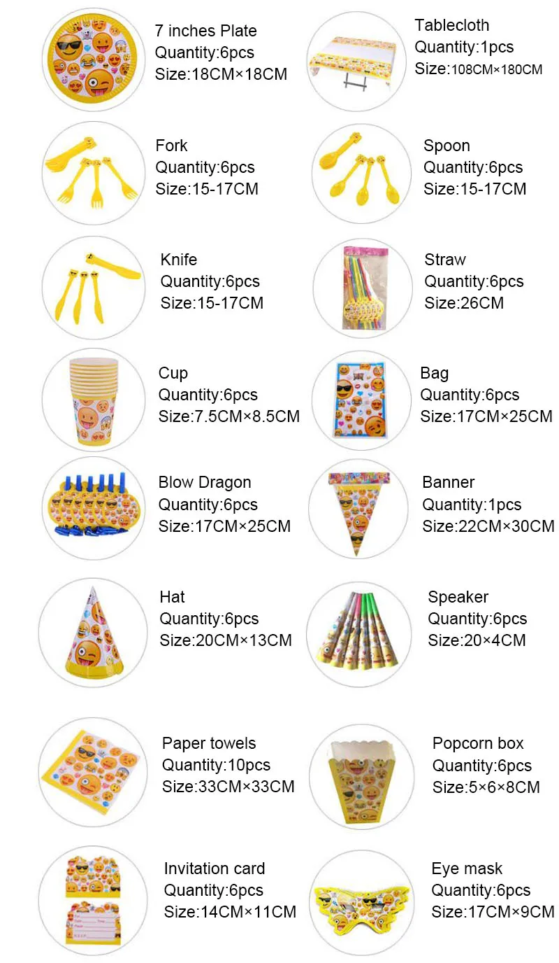 16-piece set 90pcs Забавное лицо смайлик детский день рождения тематический набор одноразовых столовых приборов скатерть бумажный поднос Подарочный пакет динозавр вечерние принадлежности - Цвет: 16-piece set 90pcs
