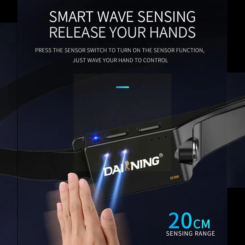 

Outdoor Full-view Headlight LED Headlight TYPE-C Fast Induction Wild M4T6 Camping Strong Headlight Charging Fishing A0B1