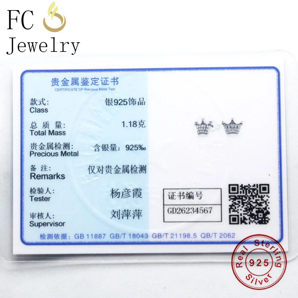 FC ювелирные изделия из стерлингового серебра 925 пробы с короной и прозрачным