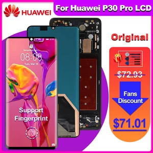 original 6 47 for huawei p30 pro lcd vog l04 vog l09 vog l29 vog tl00 lcd touch screen digitizer replace p30 pro display free global shipping