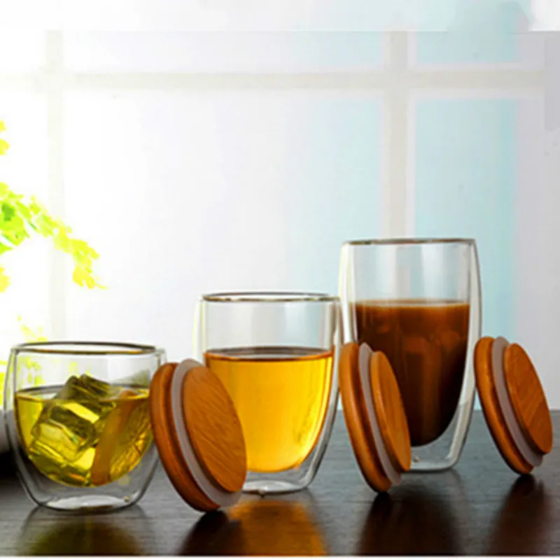Индивидуальная стеклянная креативная кофейная чашка утолщенная офисная двойная