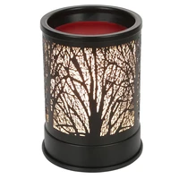 alegaonut night light wax melts candle warmer classic black metal forest design fragrance oil lamp