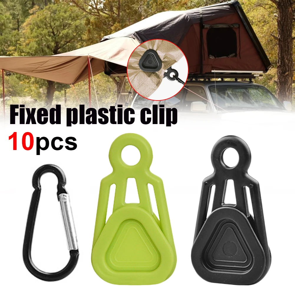 

10pcs Tent Clip Heavy Duty Tent Clip Reusable Windproof Fixing Clip Awning Tarp Camping Tent Hook Rope Barb Clip Tent Accessorie