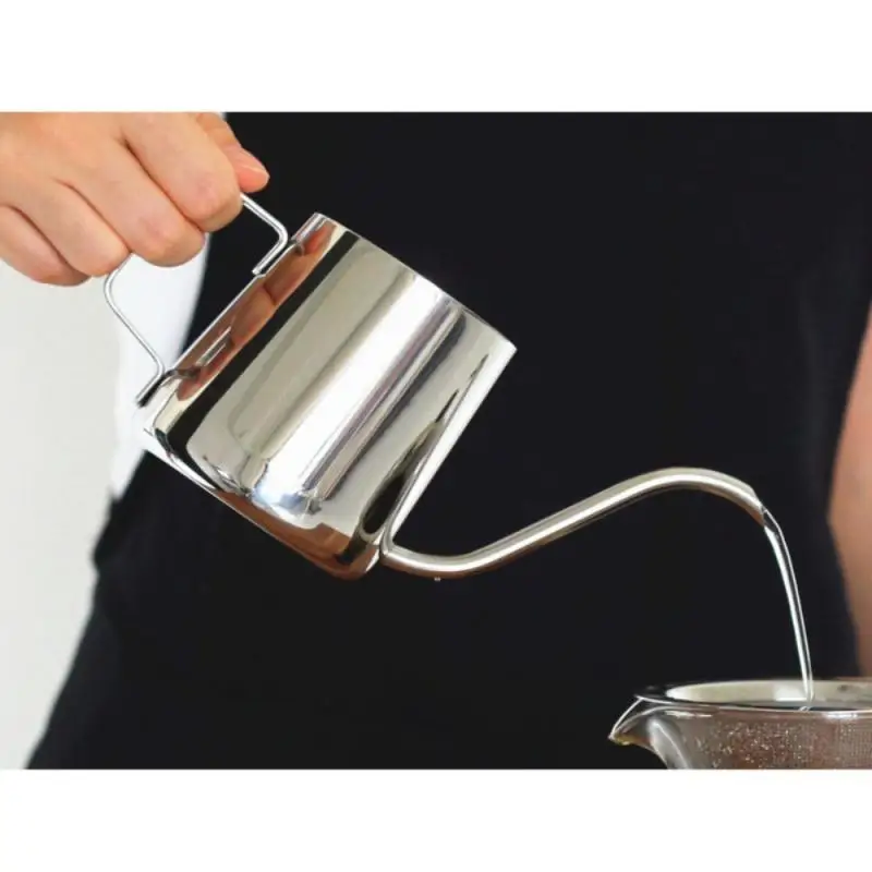 

250ml Thick Stainless Steel Thin Mouth Pot Hand Coffee Pot Non-stick Coating Food Grade Hanging Ear Coffee Pot Espresso Maker