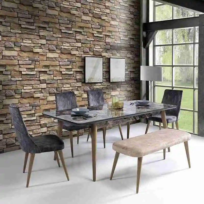 

3D Brown Stones Wallpaper For Bedroom Living Room Pvc Coffee Wallpaper Room Wallpaper Roll H5O1